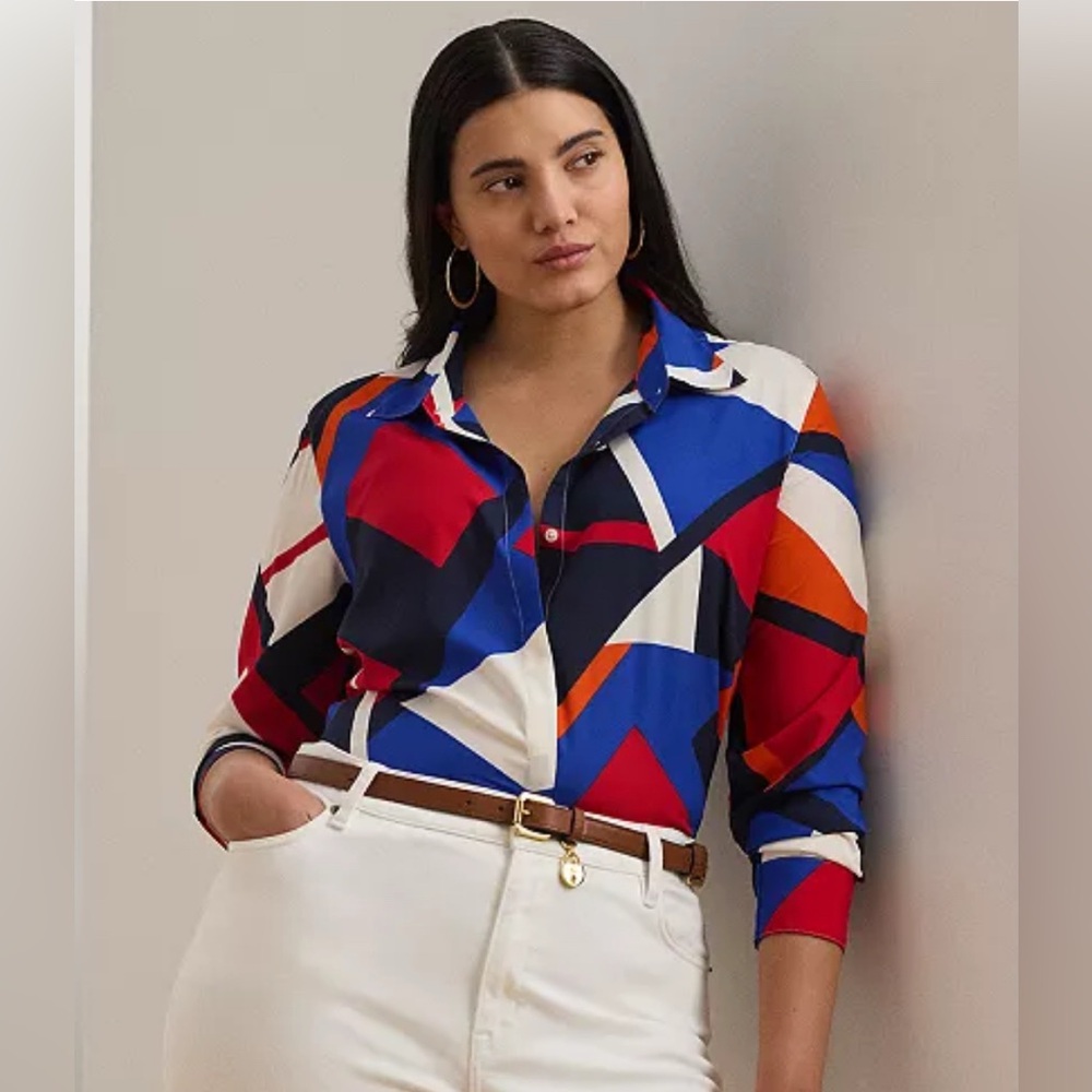 Ralph Lauren Multicolor Geometric Button Down Shirt